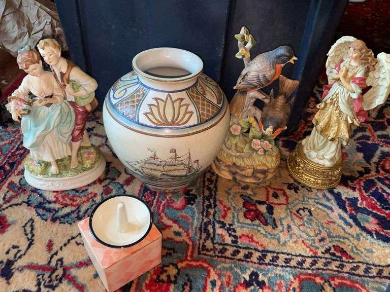 Mixed Decorative Figurines & Vase Lot – Royal Crown, Arnart & More