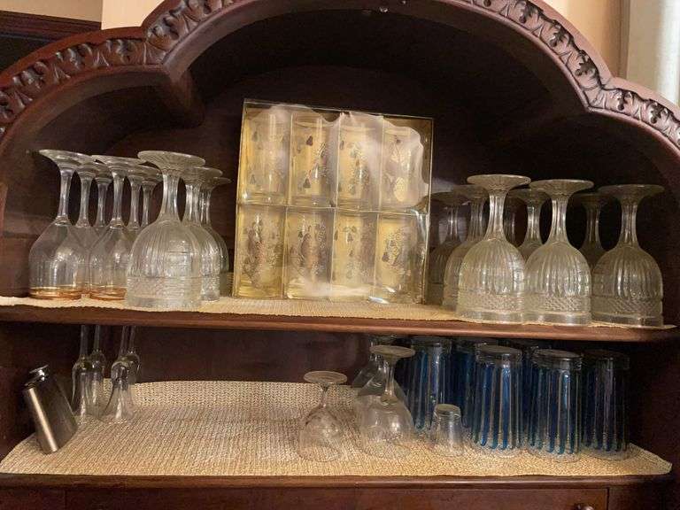 Large Mixed Glassware Lot w/ Stemware & Barware