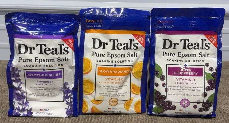 **NEW** Dr Teal's Pure Epsom Salt Soaking Solutions - 3 Pack