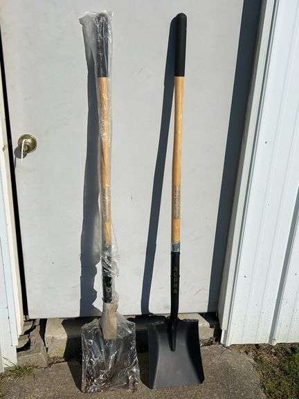 2 New Alpha Silverback Flat Head Shovels, Wood Handles
