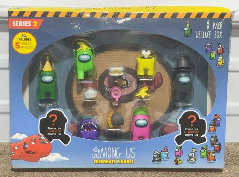 **NEW** Among us Series 2 Crewmate Figures 5 Accessories 8 Pack Deluxe - Box 2