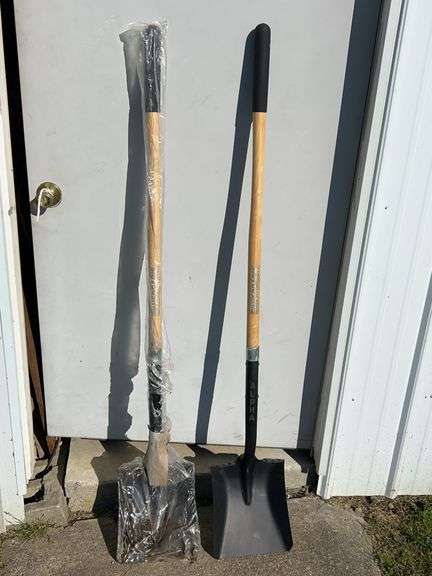2 New Alpha Silverback Flat Head Shovels, Wood Handles
