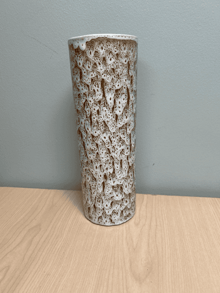 Vintage Patton Forge Pottery Hand-Thrown Vase Drip Glaze Studio Art 11-1/2”H