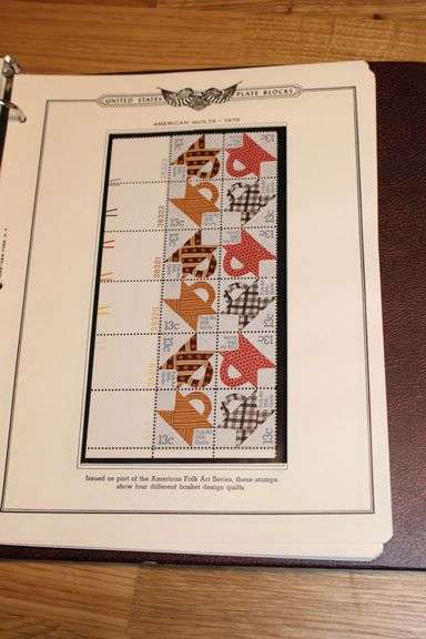 1978 American Quilts 13¢ Plate Block – U.S. Folk Art Series Stamps