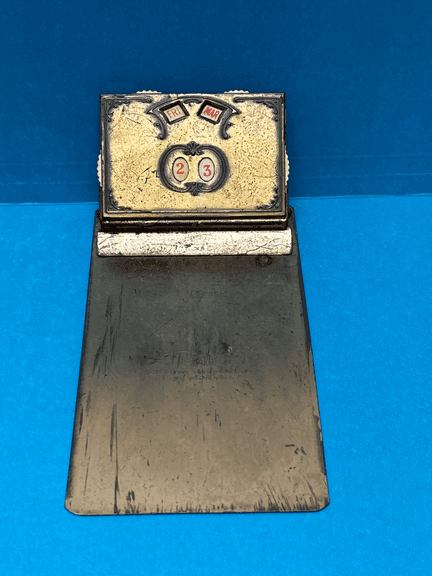 Vintage Perpetual Desk Calendar w/ Metal Writing Surface Stand – Art Deco Style