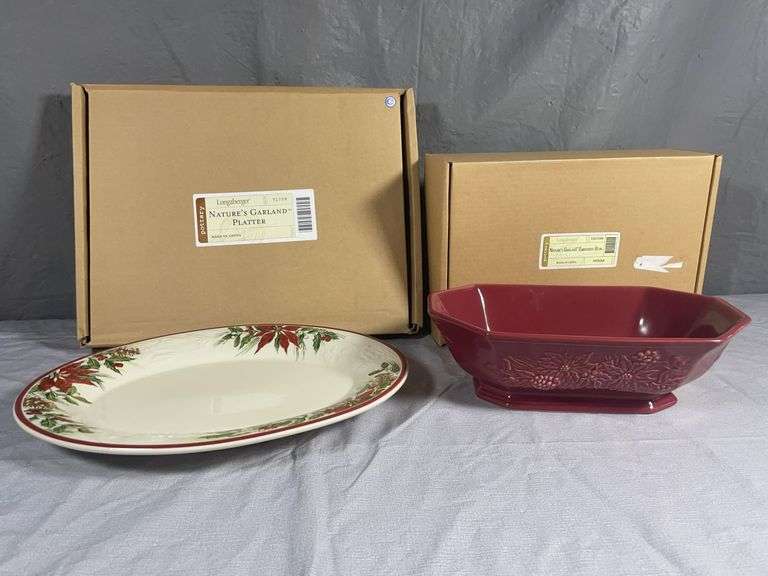 Longaberger Holiday Bowl & Platter