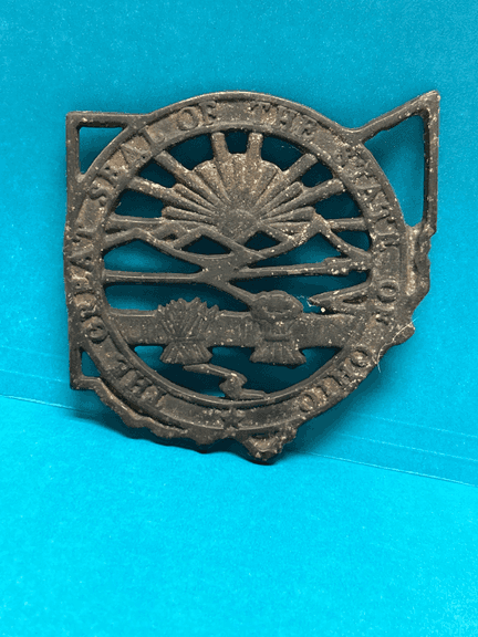 Antique Kellogg Cast Iron Trivet Stove of the West Sunset Eagle Design