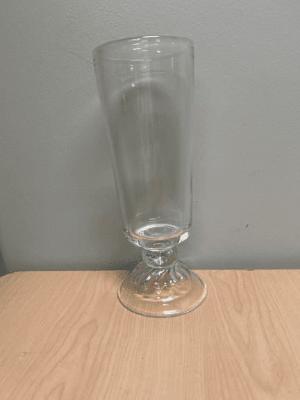 Tall Clear Glass Vase w/ Swirl Molded Base Elegant Form 11-1/2”H