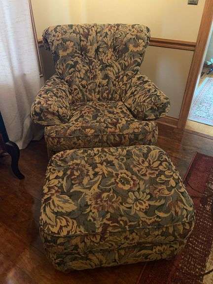 Flexsteel Side Chair & Ottoman
