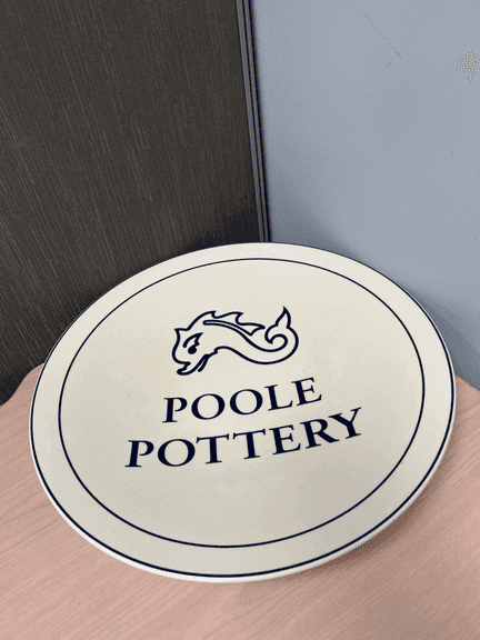 Poole Pottery Circular Plate with Blue Design