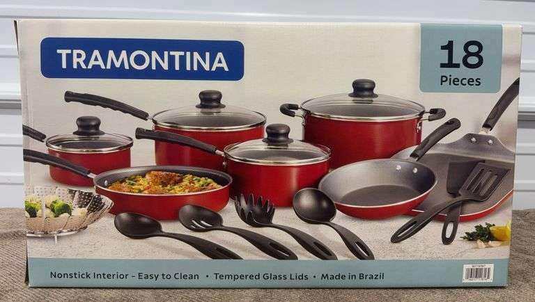 **NEW** Tramontina Primaware 18 Piece Non-stick Cookware Set, Red