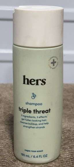 **NEW** HERS Triple Threat Thickening Shampoo, Napa Rose Scent 6.4 fl oz