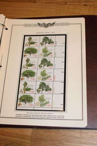 1978 American Trees 15¢ Plate Block – Giant Sequoia, White Pine, Oak, Birch