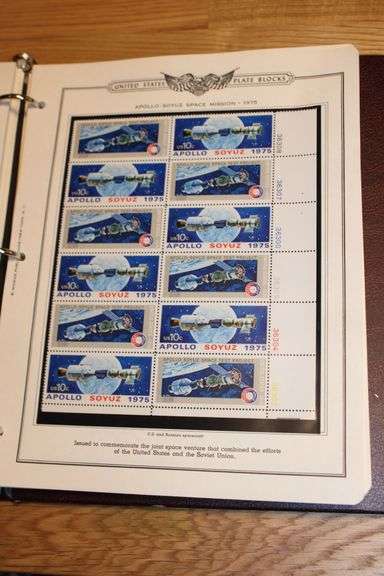 1975 Apollo-Soyuz Space Mission 10¢ Plate Block Sheet – United States Commemorative Stamps