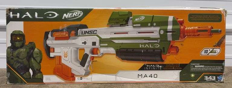**OPEN BOX/MISSING 1 DART** Nerf Halo MA40 Motorized Dart Blaster