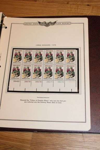 1978 Jimmie Rodgers 13¢ Plate Block – Performing Arts Series “The Singing Brakeman”
