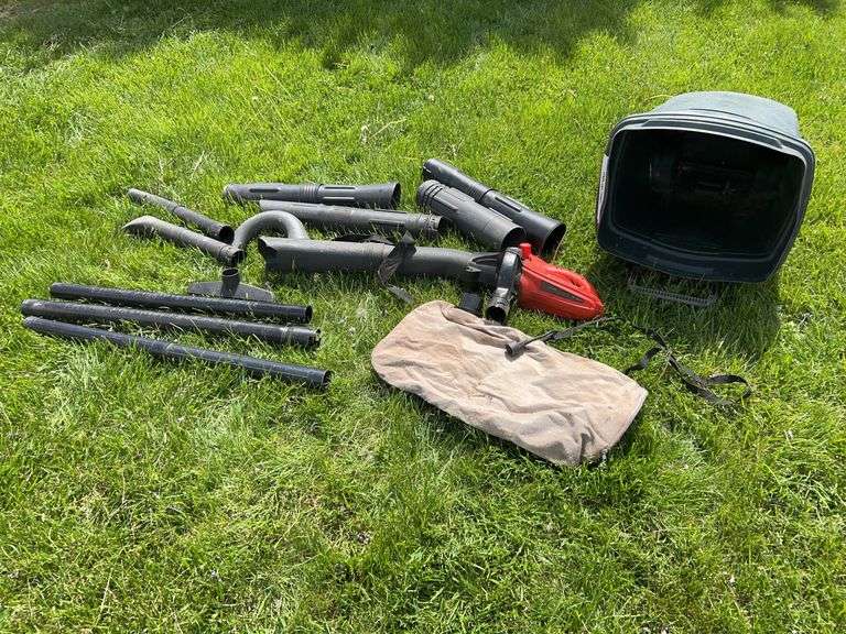 Plastic Trash Can, Vortex Vacuum System Black & Decker Leaf Blower W/Pieces