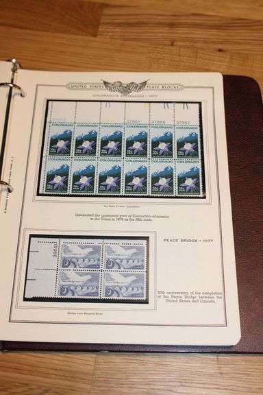 1977 Colorado Statehood & Peace Bridge 13¢ Plate Blocks – U.S. Commemorative Stamp Page