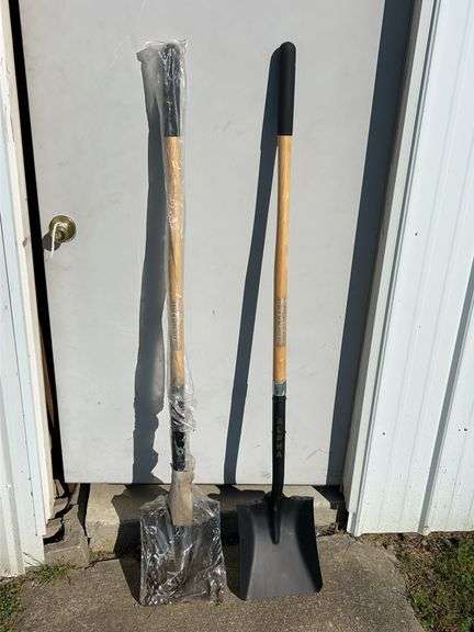 2 New Alpha Silverback Flat Head Shovels, Wood Handles