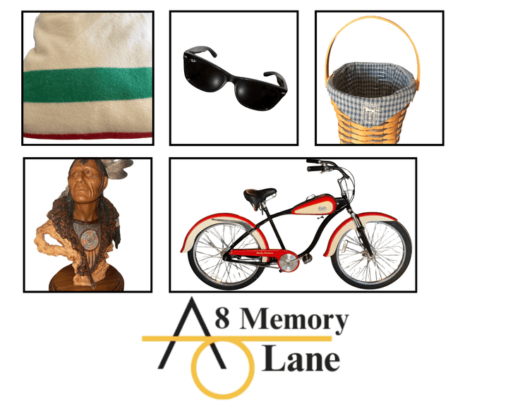 Amish Oak Furniture, Harley Davidson Collector's Bicycle, Hudson Bay 8 Point Blanket, Longaberger , White Clad & Decor.