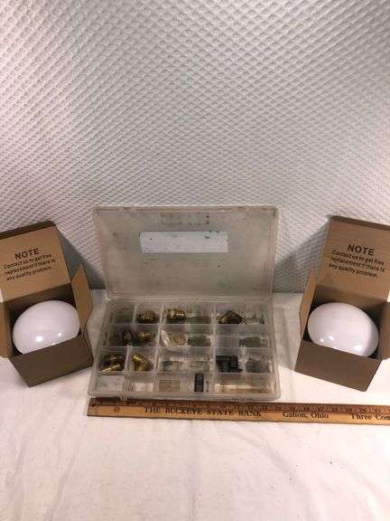 Brass Fittings and 2 50w LED Bulbs