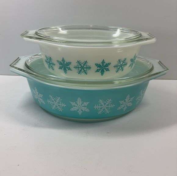 Pyrex Snowflake Advertisement Pyrex Snowflake - Auction Ohio