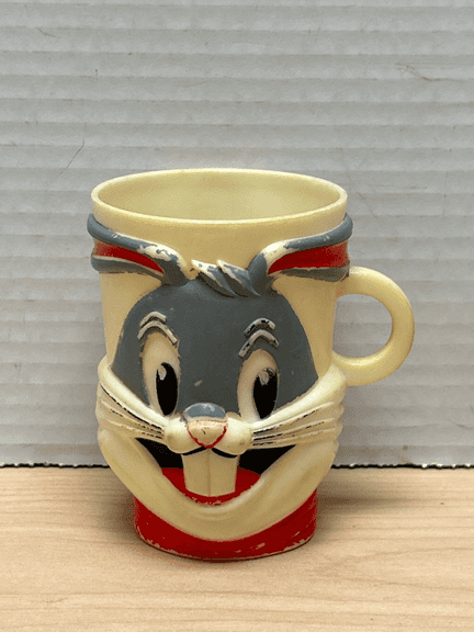 Vintage Bugs Bunny Character Mug Cup – F&F Mold Co Dayton Ohio – Figural Cartoon Mug 3-1/2"Height