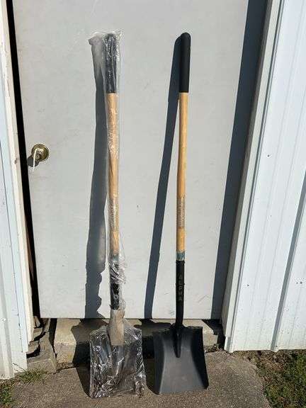 2 New Alpha Silverback Flat Head Shovels, Wood Handles