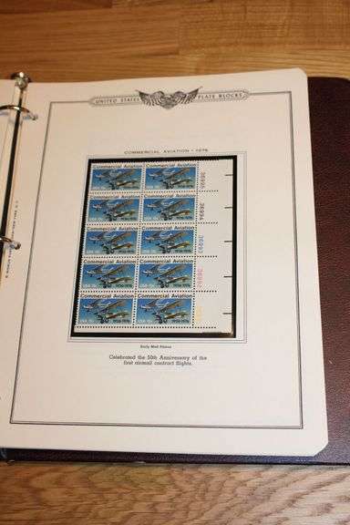1976 Commercial Aviation 13¢ Plate Block Sheet – Early Airmail Planes U.S. Stamp Issue