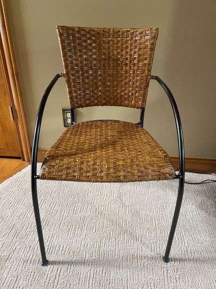 Metal Framed Wicker Chair