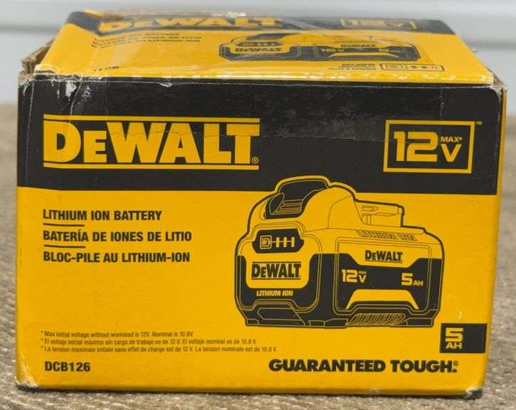 **OPEN BOX/APPEARS NEW** DEWALT 12V MAX 5.0Ah Lithium-Ion Battery - Model DCB126