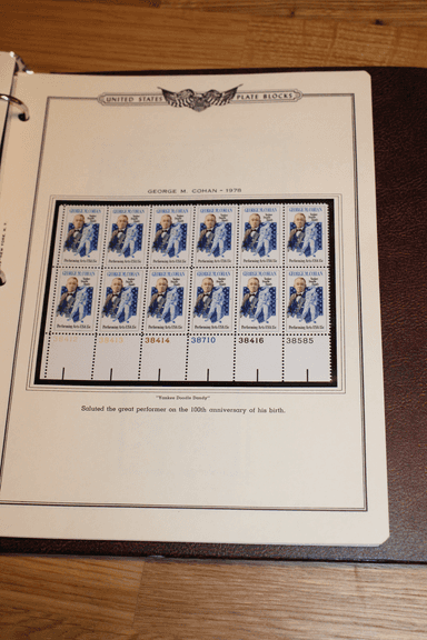 1978 George M. Cohan 15¢ Plate Block – Performing Arts “Yankee Doodle Dandy”