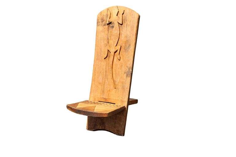 Vintage Carved African Birthing Chair