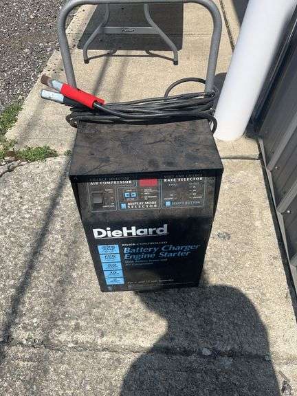 DieHard Timer-Controlled Battery Charger and Engine Starter with Air Compressor