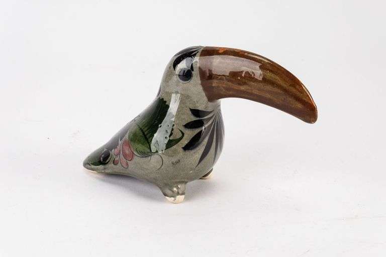 A Gorgeous Vintage Mexican Folk Art Toucan Bird Figurine