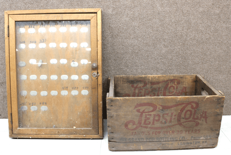 Wooden Display Case and Pepsi-Cola Wooden Crate