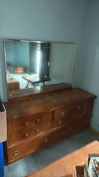 Wood Dresser with Mirror