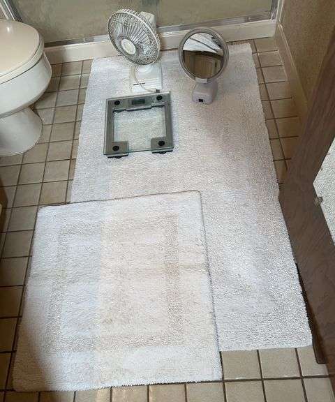 Bathroom Rugs, Scale, Fan & Mirror