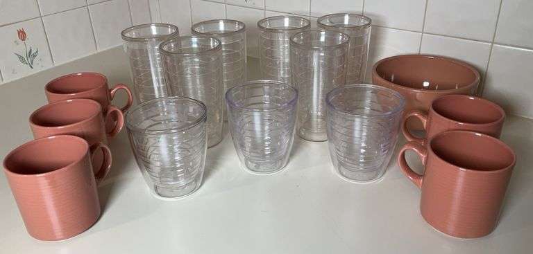 Tervis Plastic Tumbler Set and Coral Mugs with Bowl