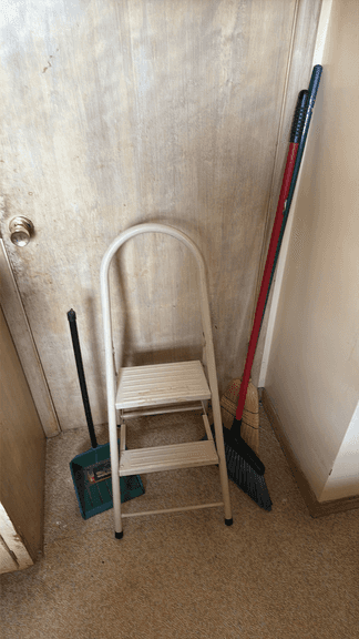 Step Stool and Cleaning Tools
