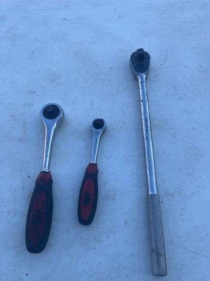 Three Mac Tools Ratchets with Rubber Grips