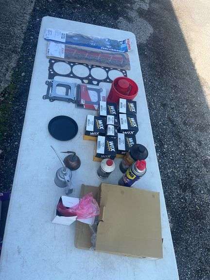 Automotive Parts Lot Including Fel-Pro Gaskets, Edelbrock Parts, Wix Filters, and Accessories