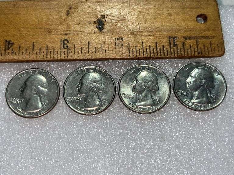 4 Bicentennial Quarters-2 D Mint