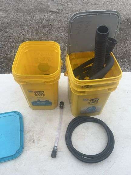 Buckets, Hoses, and Metal Components with Accessories