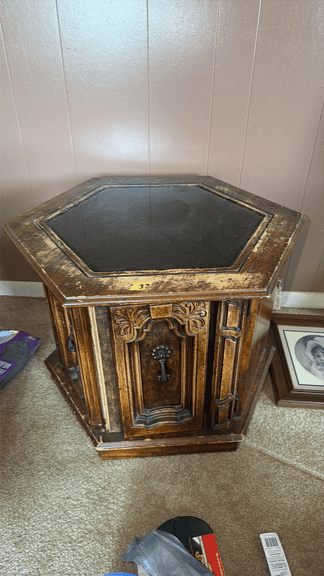 Hexagonal Wooden End Table