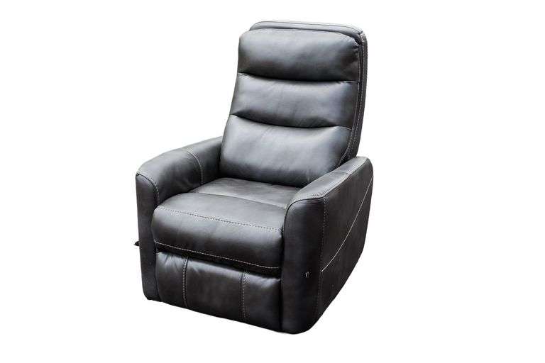 Parker House Hercules Swivel Recliner in Black Faux Leather