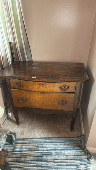 Wooden Two-Drawer Chest