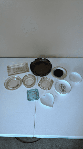 Set of 10 Glass Ashtrays