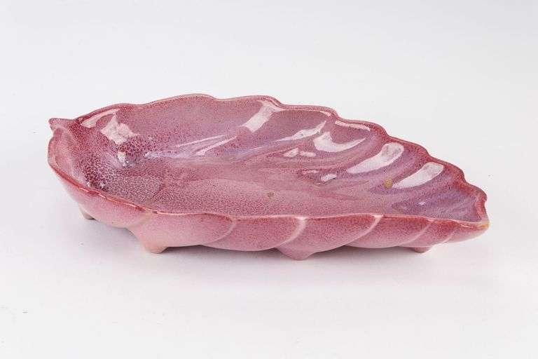 Vintage Frankoma Pink Leaf Dish