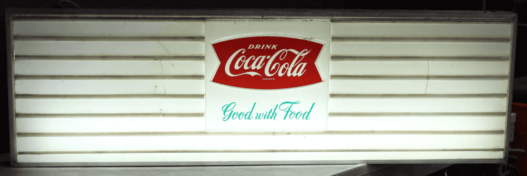 Illuminated Coca-Cola ‘Good with Food’ Electric Sign